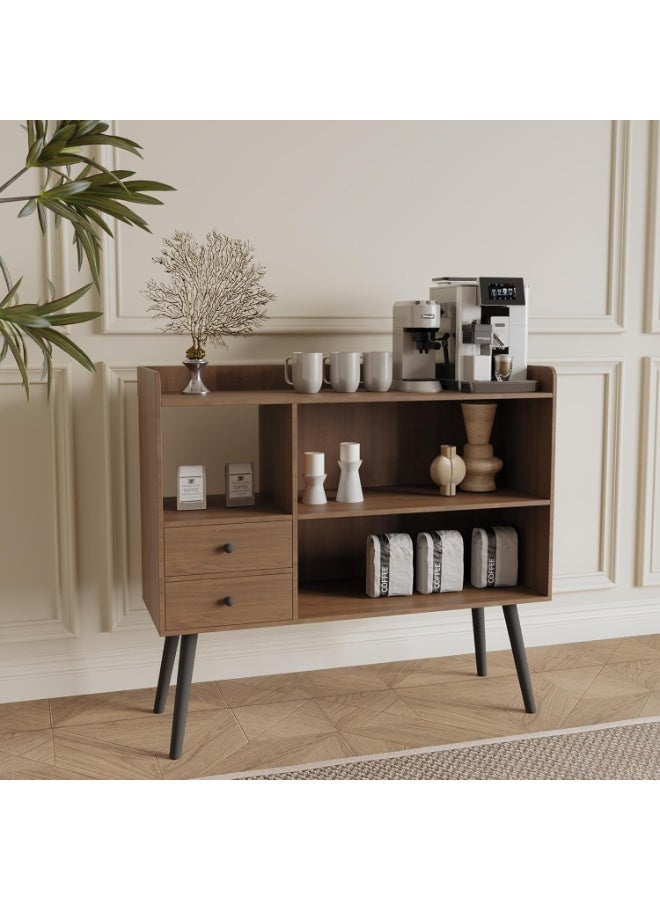 AnneFish Coffee Corner, Coffee Cabinet with Storage, Modern Sideboard Buffet Storage Console Cabinet with drawer for Home 100 * 35 * 90cm - Image 4